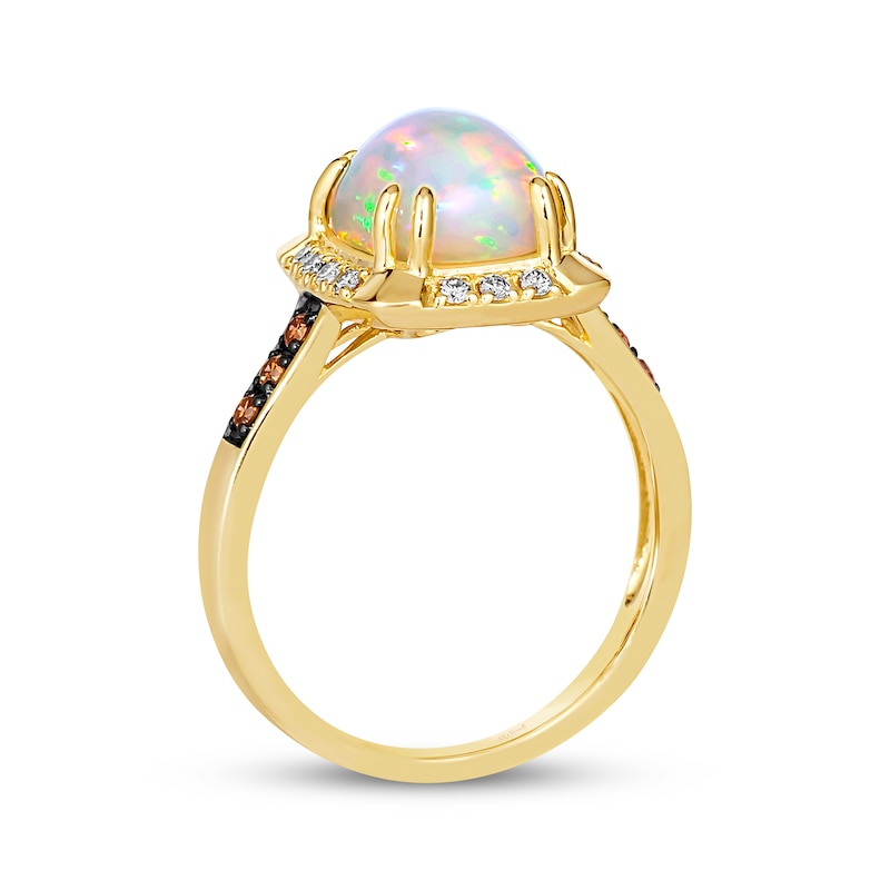 Previously Owned Le Vian Cushion-Cut Opal Ring 1/5 ct tw Diamonds 14K Honey Gold