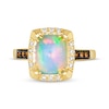 Thumbnail Image 3 of Previously Owned Le Vian Cushion-Cut Opal Ring 1/5 ct tw Diamonds 14K Honey Gold