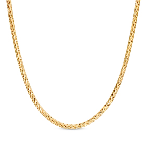 Previously Owned Hollow Wheat Chain Necklace 10K Yellow Gold 24"