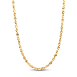 Previously Owned Solid Rope Chain Necklace 10K Yellow Gold 24&quot;