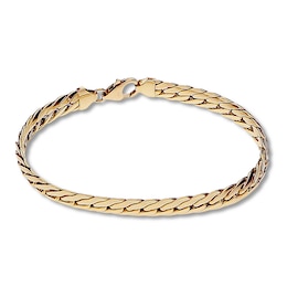 Previously Owned Hollow Herringbone Chain Bracelet 14K Yellow Gold 7.5&quot;