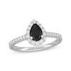 Thumbnail Image 0 of Previously Owned Neil Lane Pear-Shaped Black & White Diamond Engagement Ring 1-1/8 ct tw 14K White Gold