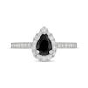 Thumbnail Image 2 of Previously Owned Neil Lane Pear-Shaped Black & White Diamond Engagement Ring 1-1/8 ct tw 14K White Gold
