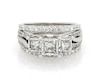 Thumbnail Image 1 of Previously Owned Princess-Cut Diamond Three-Stone Bridal Set 1-1/4 ct tw 14K White Gold Size 5.5