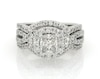 Thumbnail Image 0 of Previously Owned Multi-Diamond Center Halo Bridal Set 1 ct tw 14K White Gold Size 5