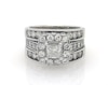 Thumbnail Image 1 of Previously Owned Princess-Cut Diamond Cushion Halo Bridal Set 2-3/4 ct tw 14K White Gold Size 6.75