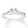 Thumbnail Image 1 of Previously Owned Diamond Asymmetric Promise Ring 1/2 ct tw 10K White Gold