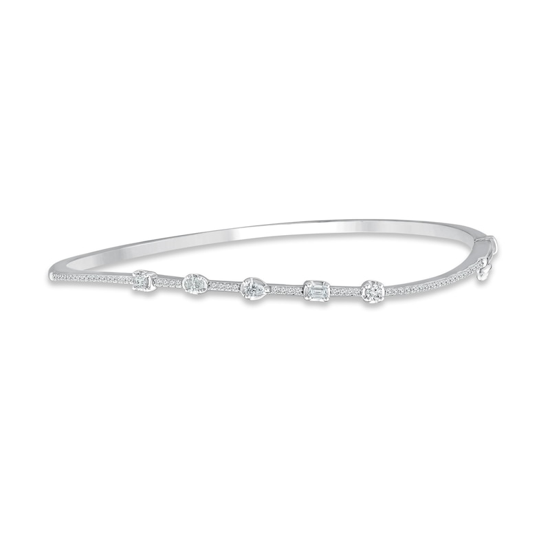 Main Image 1 of Previously Owned Diamond Bangle Bracelet 1/2 ct tw 10K White Gold