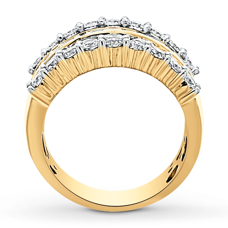 Main Image 2 of Previously Owned Diamond Anniversary Band 3 ct tw Round-cut 14K Yellow Gold Size 5.5