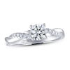 Thumbnail Image 1 of Previously Owned THE LEO Ideal Cut Diamond Engagement Ring 7/8 ct tw 14K White Gold