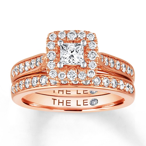 Previously Owned THE LEO Diamond Bridal Set 1 carat tw 14K Rose Gold Size 6