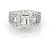 Thumbnail Image 1 of Previously Owned Emerald-Cut Diamond Scalloped Halo Bridal Set 2-1/2 ct tw 14K White Gold Size 6