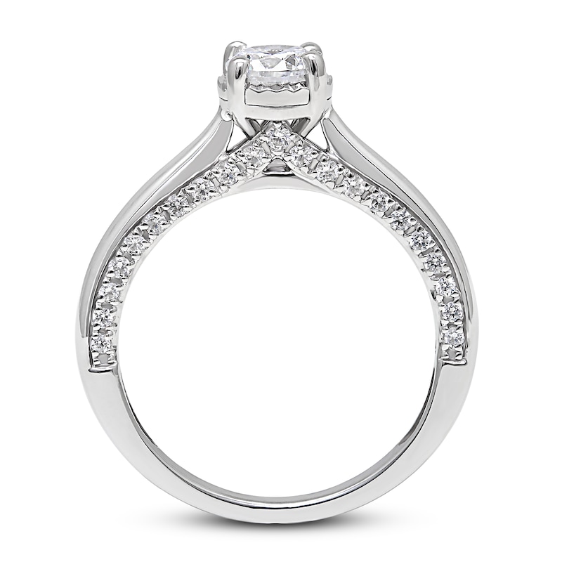 Main Image 2 of Previously Owned Diamond Solitaire Engagement Ring 1 ct tw Round-cut 10K White Gold (J/I3)