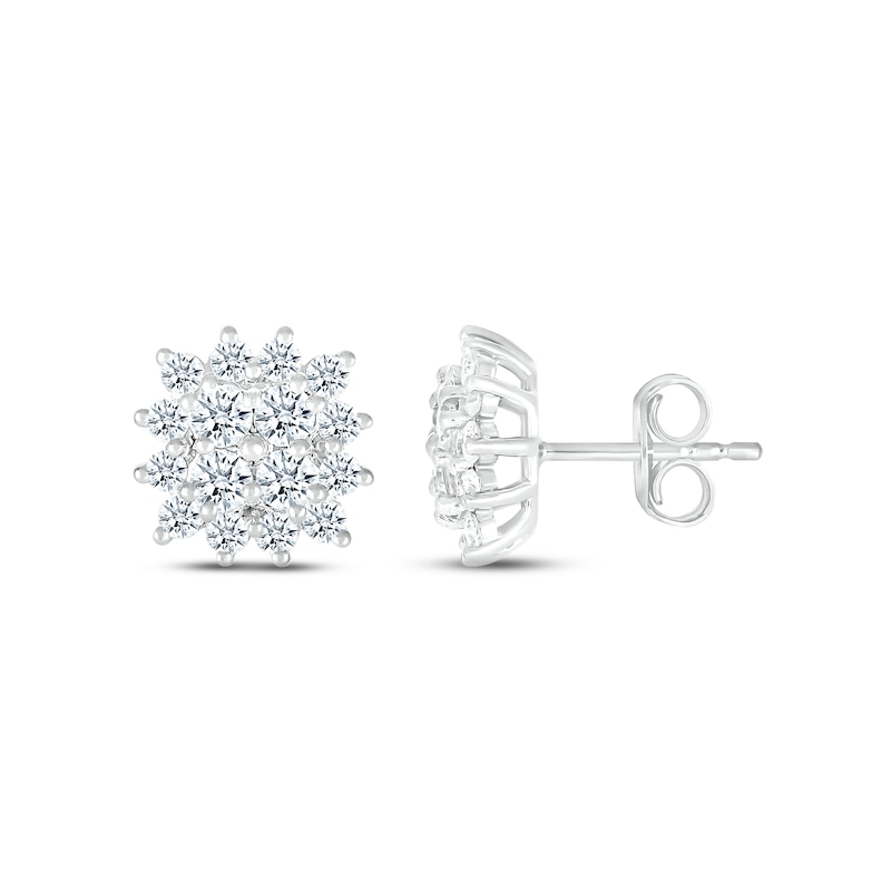 Previously Owned Diamond Stud Earrings 3/4 ct tw Round-cut 14K White Gold