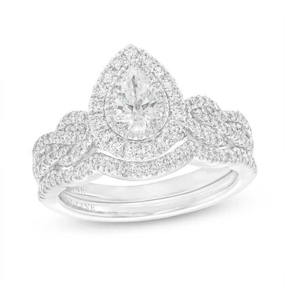 Previously Owned Neil Lane Pear-Shaped Diamond Bridal Set 1 ct tw 14K White Gold Size 6.5