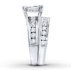 Thumbnail Image 2 of Previously Owned Diamond Bridal Set 2 ct tw Princess/Round-cut 14K White Gold Size 4.5