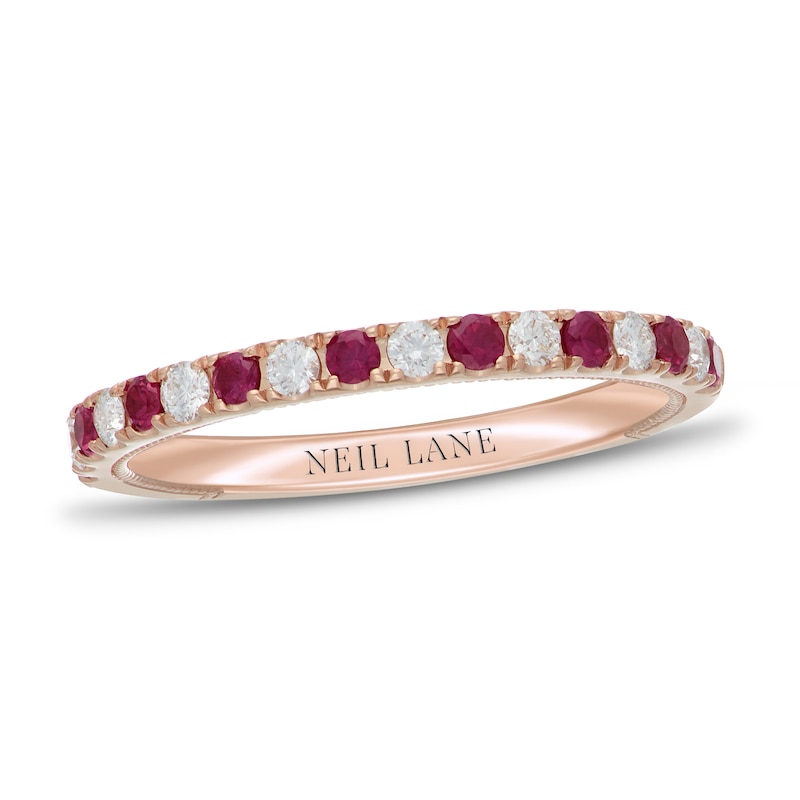 Main Image 1 of Previously Owned Neil Lane Ruby & Diamond Anniversary Ring 1/5 ct tw 14K Rose Gold