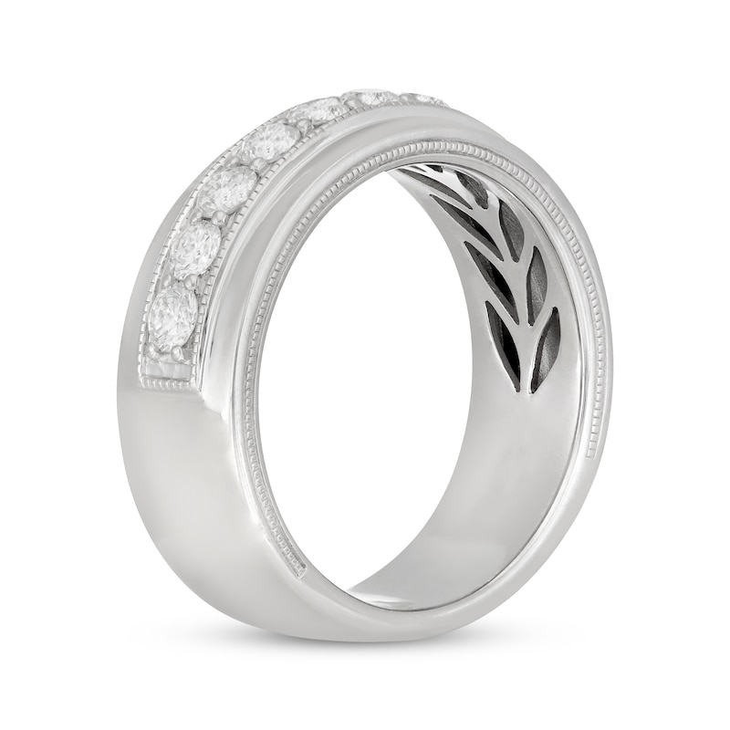 Previously Owned Neil Lane Mens Diamond Wedding Band 1 Ct Tw Round Cut 14k White Gold Kay 4352