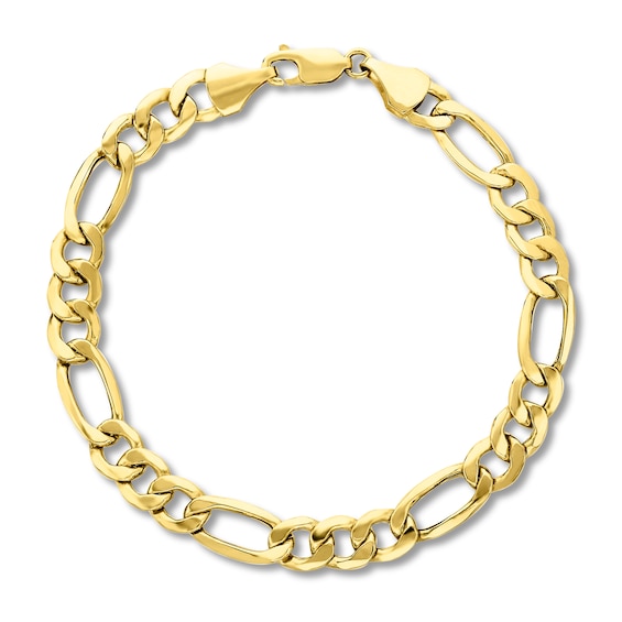 Previously Owned Hollow Figaro Link Bracelet 10K Yellow Gold 9"