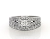 Thumbnail Image 0 of Previously Owned Round-Cut Diamond Halo Bridal Set 7/8 ct tw 14K White Gold Size 4