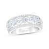 Thumbnail Image 1 of Previously Owned THE LEO First Light Diamond Princess & Round-Cut Anniversary Ring 1 ct tw 14K White Gold