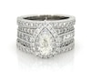 Thumbnail Image 1 of Previously Owned Neil Lane Pear-Shaped Diamond Halo Bridal Set 3 ct tw 14K White Gold Size 4.75