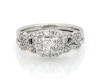 Thumbnail Image 1 of Previously Owned Princess-Cut Diamond Halo Bridal Set 1 ct tw 14K White Gold Size 7.5