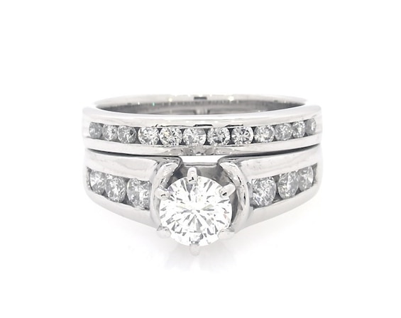 Previously Owned Round-Cut Diamond Bridal Set 1-1/4 ct tw 14K White Gold Size 5.75