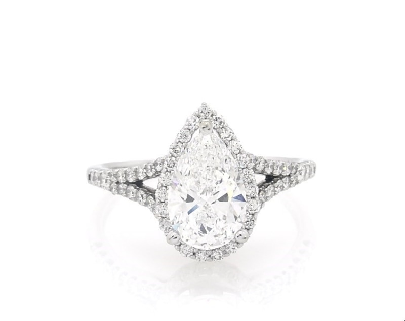 Main Image 1 of Previously Owned Lab-Grown Diamonds by KAY Pear Shaped Engagement Ring 2-1/2 ct tw 14K White Gold