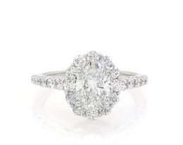 Previously Owned Lab-Grown Diamonds by KAY Oval-Cut Halo Engagement Ring 1-3/4 ct tw 14K White Gold Size 9