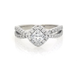 Previously Owned THE LEO Legacy Lab-Grown Diamond Princess-Cut Engagement Ring 7/8 ct tw 14K White Gold