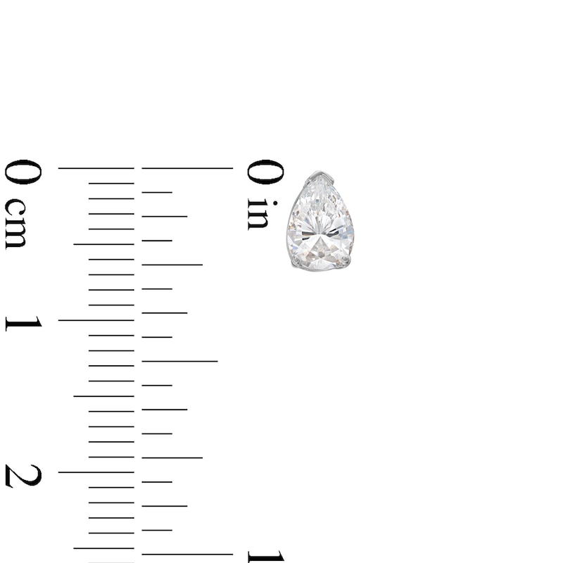 Main Image 6 of Previously Owned KAY Lab-Grown Diamonds Pear-Shaped Solitaire Stud Earrings 1 ct tw 14K White Gold (F/SI2)