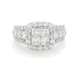 Previously Owned Lab-Grown Diamonds by KAY Princess-Cut Quad Engagement Ring 3 ct tw 14K White Gold