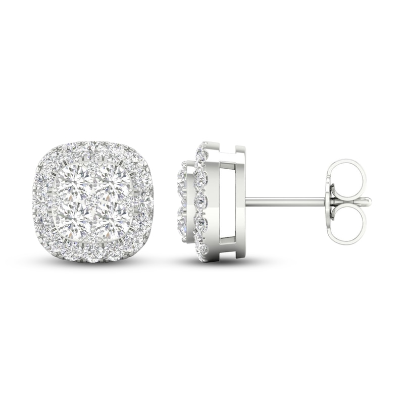 Main Image 2 of Previously Owned KAY Lab-Grown Diamonds Stud Earrings 1 ct tw 14K White Gold