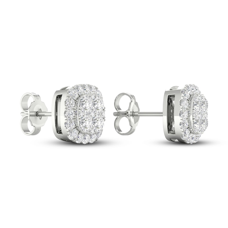 Main Image 3 of Previously Owned KAY Lab-Grown Diamonds Stud Earrings 1 ct tw 14K White Gold