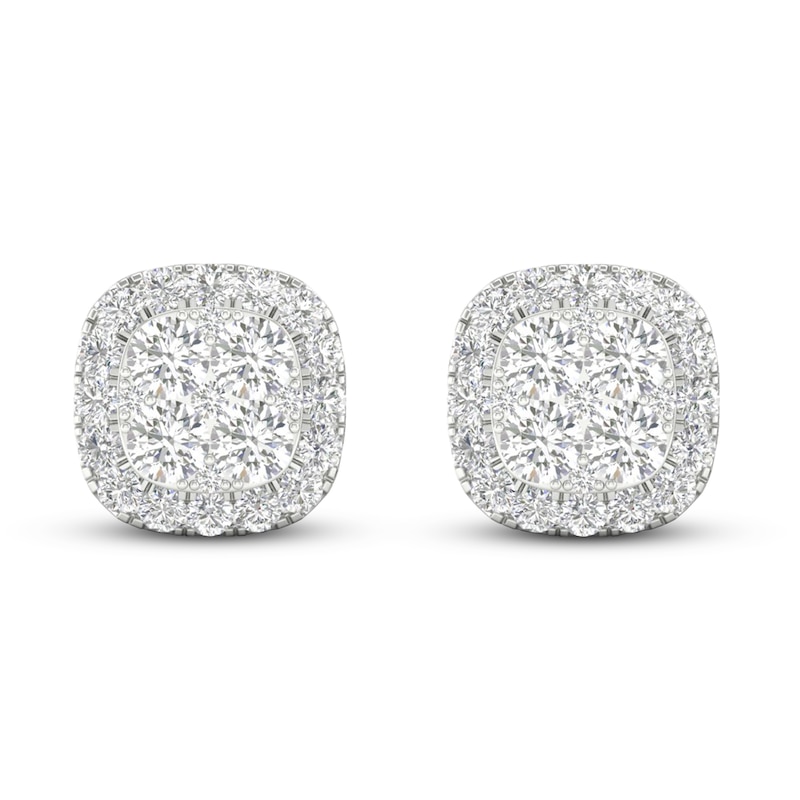 Main Image 4 of Previously Owned Lab-Grown Diamonds by KAY Stud Earrings 1 ct tw 14K White Gold