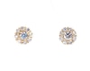 Thumbnail Image 1 of Previously Owned Lab-Grown Diamonds by KAY Flower Stud Earrings 1 ct tw Round-Cut 14K Yellow Gold