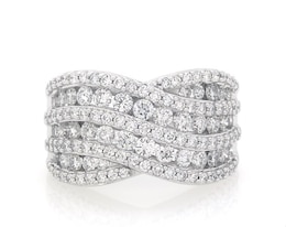 Previously Owned Lab-Grown Diamonds by KAY Multi-Row Diamond Ring 2 ct tw 14K White Gold Size 7