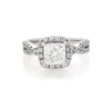 Thumbnail Image 1 of Previously Owned THE LEO Legacy Lab-Grown Diamond Princess-Cut Halo Engagement Ring 2 ct tw 14K White Gold