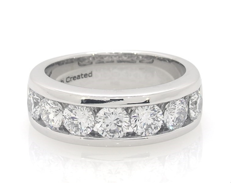 Main Image 1 of Previously Owned THE LEO Legacy Lab-Grown Diamond Men's Wedding Band 2 ct tw 14K White Gold