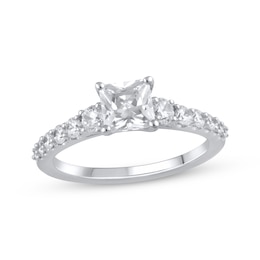 Previously Owned Lab-Grown Diamonds by KAY Princess-Cut Engagement Ring 1-1/2 ct tw 14K White Gold