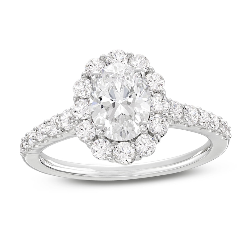 Previously Owned Lab-Grown Diamonds by KAY Oval-Cut Engagement Ring 1-3/4 ct tw 14K White Gold