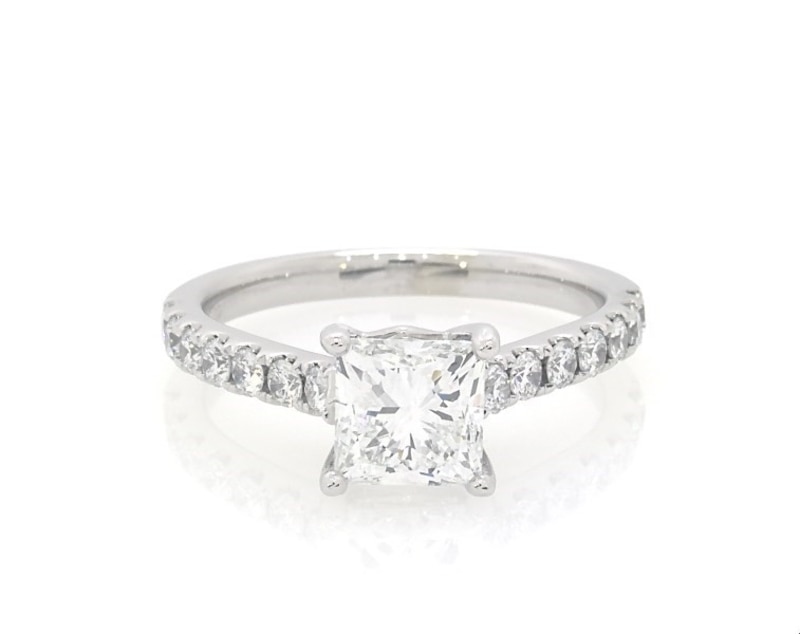 Previously Owned THE LEO Legacy Lab-Created Diamond Princess-Cut Engagement Ring 1-7/8 ct tw 14K White Gold