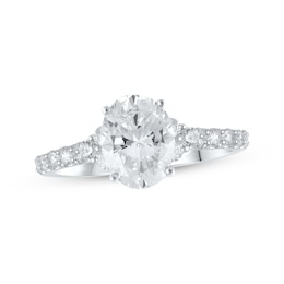 Previously Owned Lab-Grown Diamonds by KAY Diamond Oval-Cut Engagement Ring 2 ct tw 14K White Gold