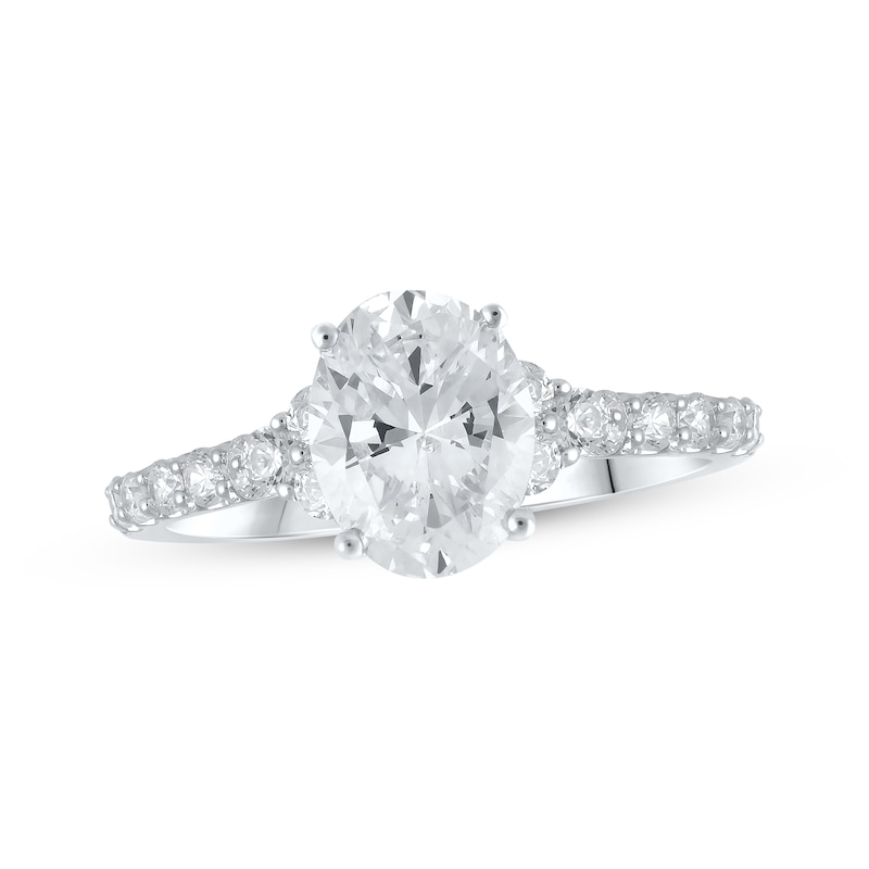 Main Image 1 of Previously Owned Lab-Grown Diamonds by KAY Diamond Oval-Cut Engagement Ring 2 ct tw 14K White Gold