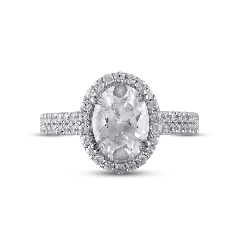 Main Image 3 of Previously Owned Lab-Grown Diamonds by KAY Oval-Cut Engagement Ring 2-1/2 ct tw 14K White Gold