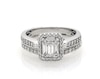 Thumbnail Image 1 of Previously Owned Baguette-Cut Diamond Halo Bridal Set 5/8 ct tw 14K White Gold Size 5