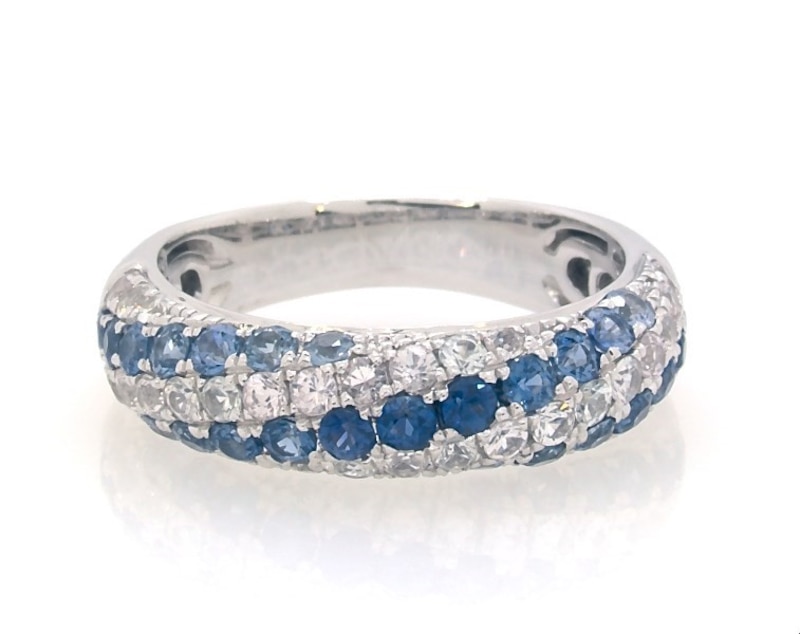 Main Image 1 of Previously Owned Le Vian Blueberry & Vanilla Sapphire Ring 14K Vanilla Gold