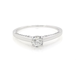 Previously Owned Diamond Solitaire Ring 1/2 ct tw Round-cut 10K White Gold (J/I3)