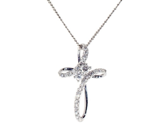 Previously Owned Ever Us Diamond Cross Necklace 1/4 ct tw 14K White Gold